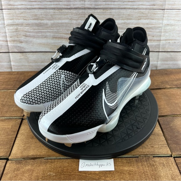 Nike Force Zoom Trout 7 Black White Baseball Cleats - Picture 2 of 8